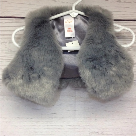Cat & Jack Other - Cat & Jack Baby Faux Fur Vest Size 6-9 Mths Gray